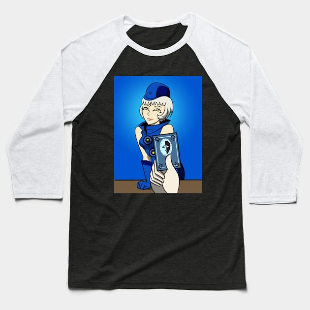 Persona 3: Smug Elizabeth Baseball T-Shirt by BlackKnightProductions